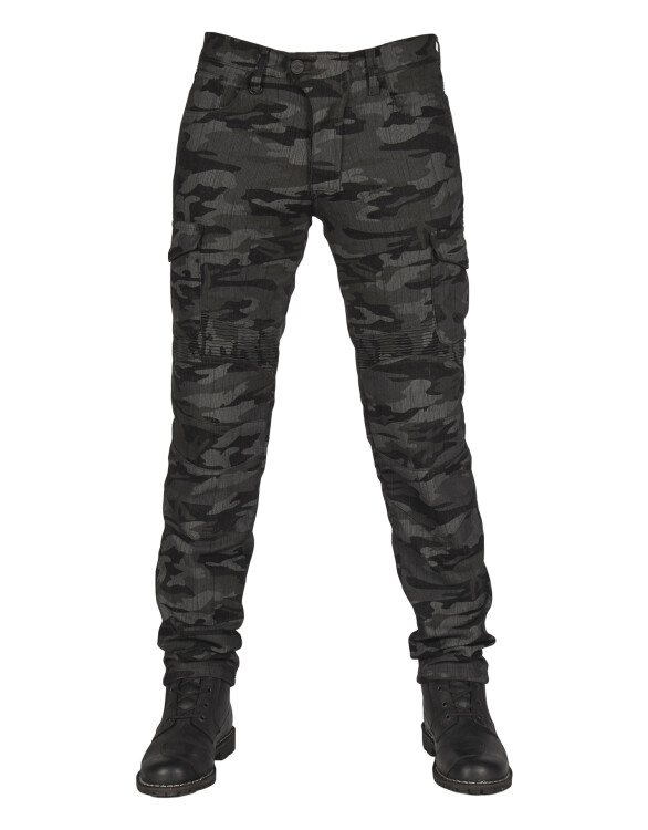 All Road Antrasit Camo Flexi Korumalı Motosiklet Kot Pantolonu Erkek - Thumbnail