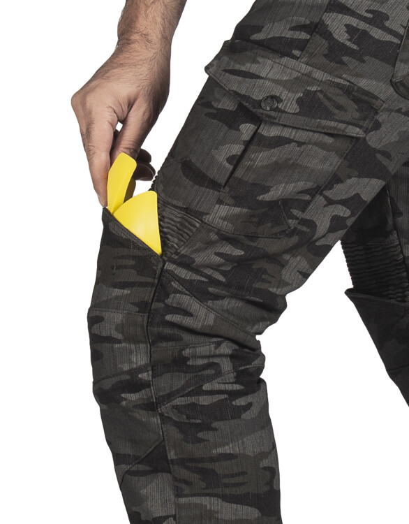 All Road Antrasit Camo Flexi Korumalı Motosiklet Kot Pantolonu Erkek - Thumbnail