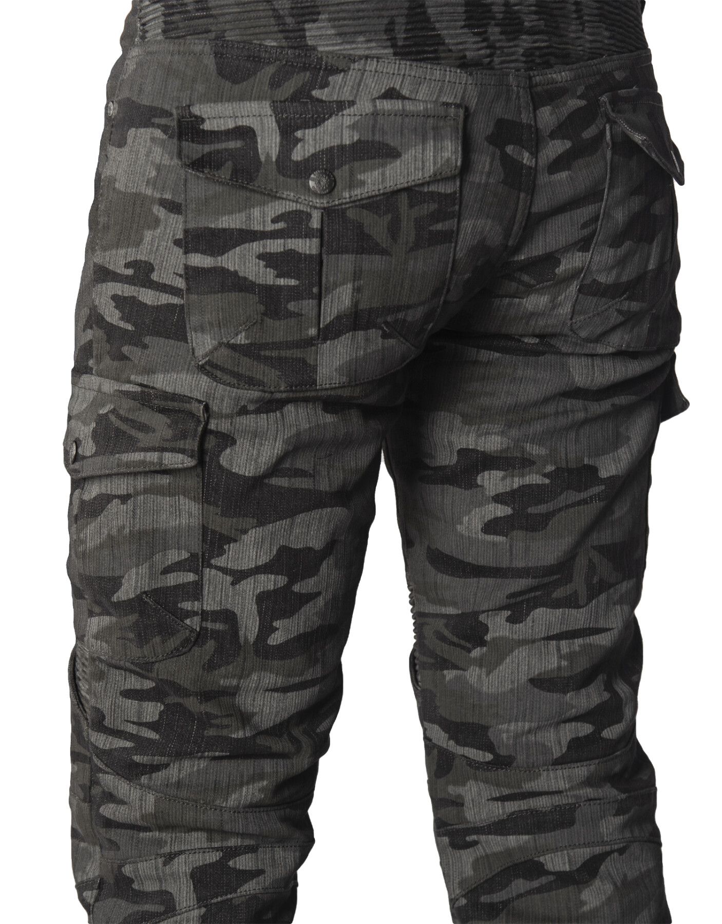All Road Antrasit Camo Flexi Korumalı Motosiklet Kot Pantolonu Erkek
