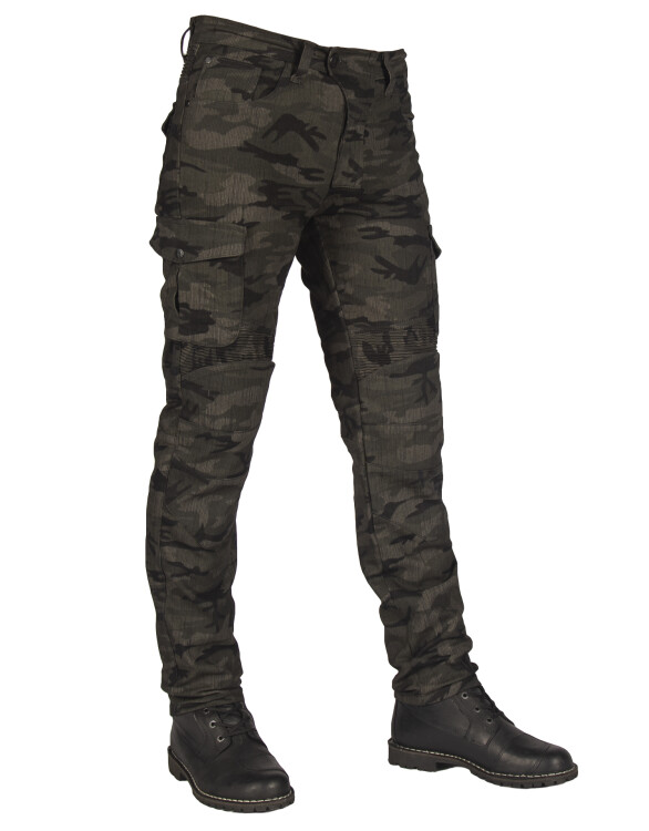 The Biker Jeans - All Road Army Khaki Camo Flexi Korumalı Motosiklet Kot Pantolonu Erkek