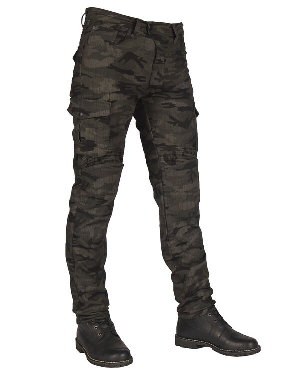 All Road Army Khaki Camo Flexi Korumalı Motosiklet Kot Pantolonu Erkek