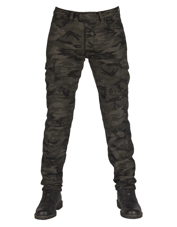 All Road Army Khaki Camo Flexi Korumalı Motosiklet Kot Pantolonu Erkek - Thumbnail