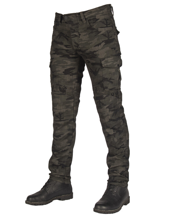All Road Army Khaki Camo Flexi Korumalı Motosiklet Kot Pantolonu Erkek - Thumbnail