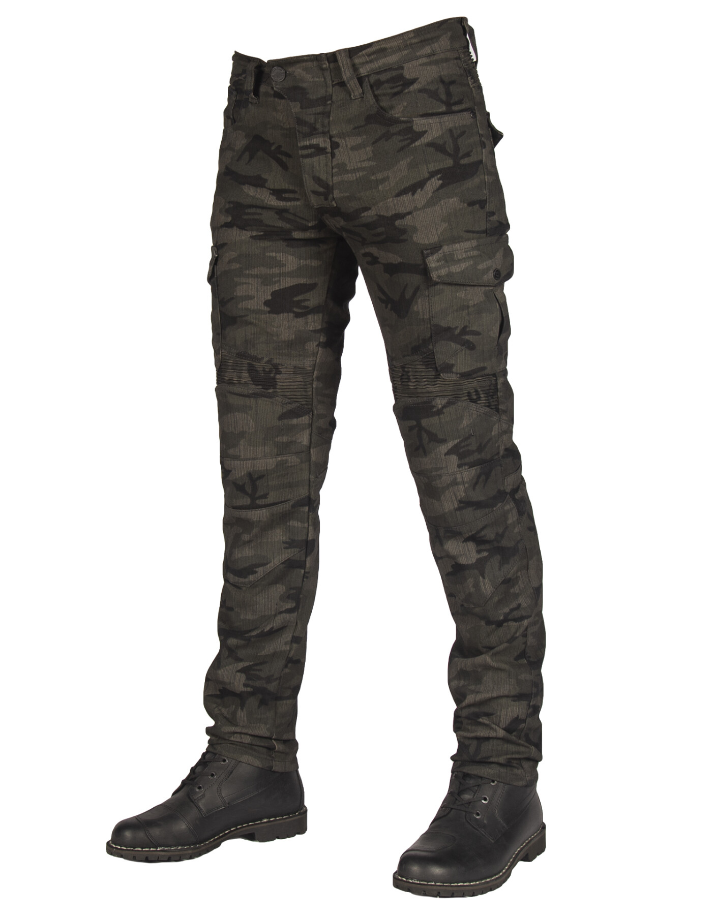 All Road Army Khaki Camo Flexi Korumalı Motosiklet Kot Pantolonu Erkek