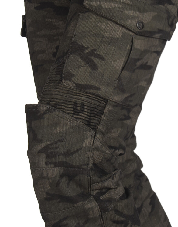 All Road Army Khaki Camo Flexi Korumalı Motosiklet Kot Pantolonu Erkek - Thumbnail
