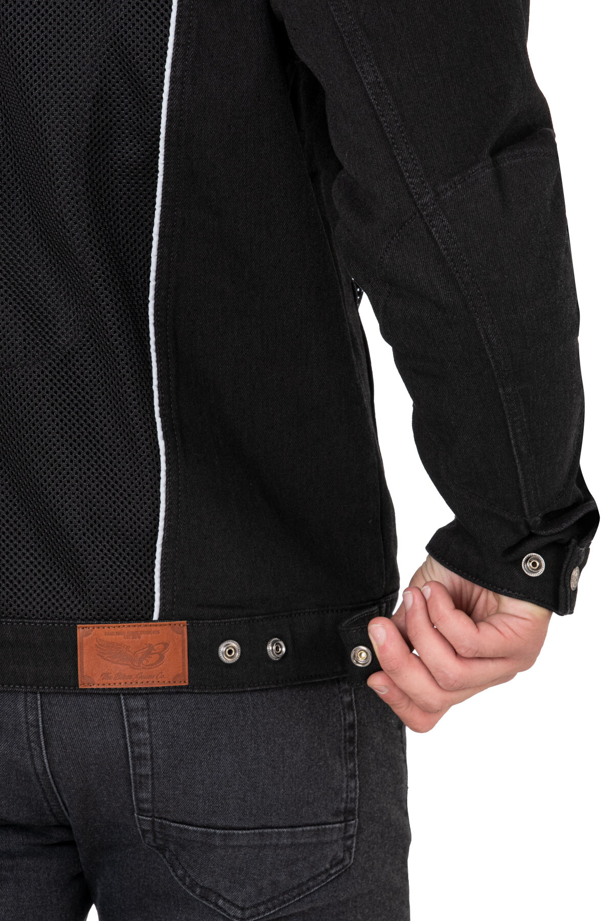 Black Ice Armoured Mesh Motorcycle Jean Jacket Man - 10