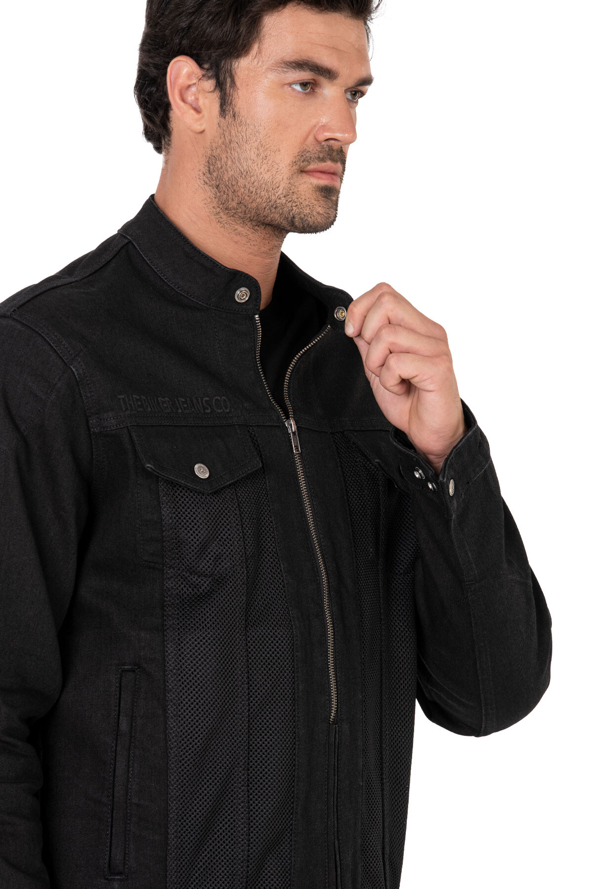 Black Ice Armoured Mesh Motorcycle Jean Jacket Man - 12