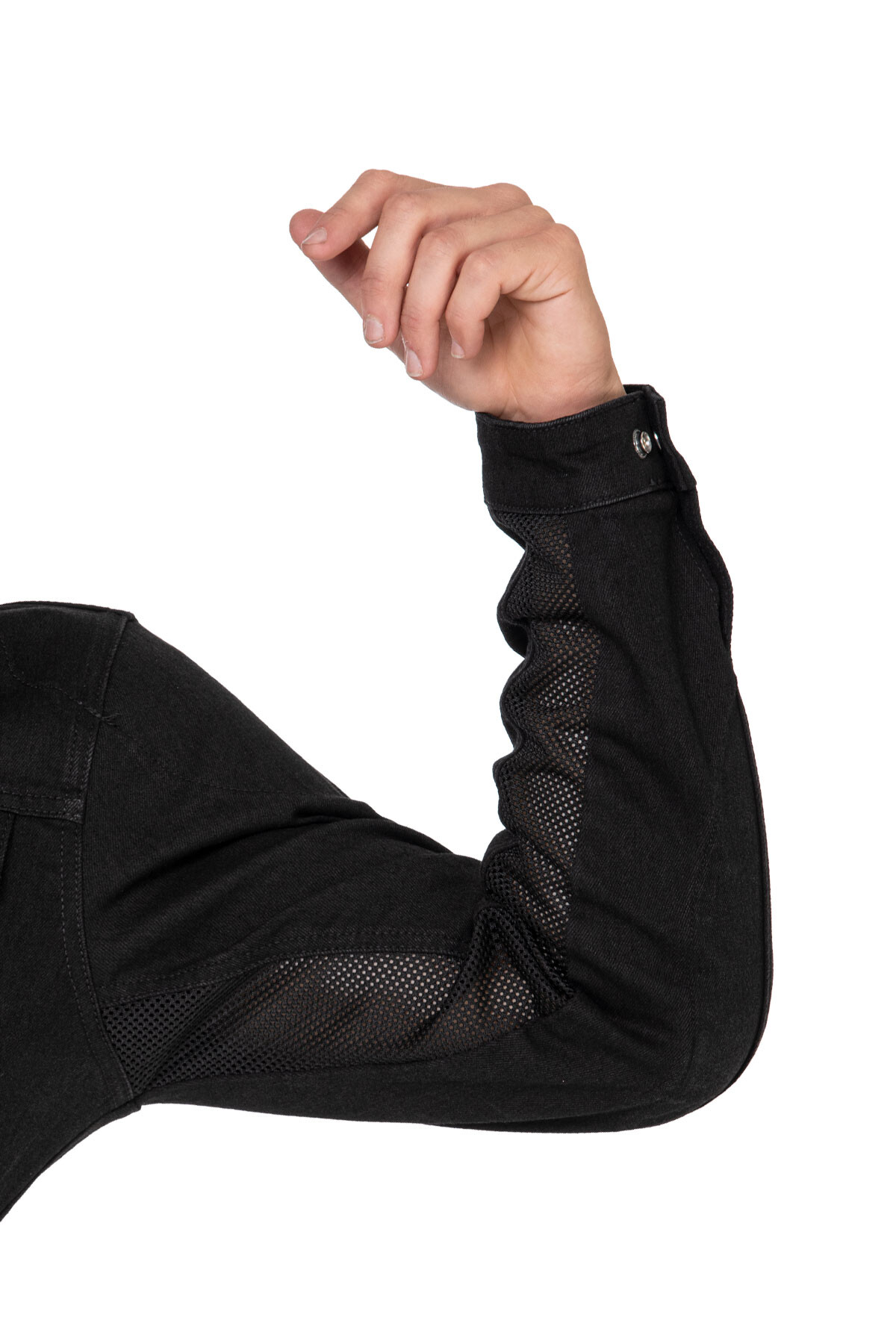 Black Ice Armoured Mesh Motorcycle Jean Jacket Man - 13