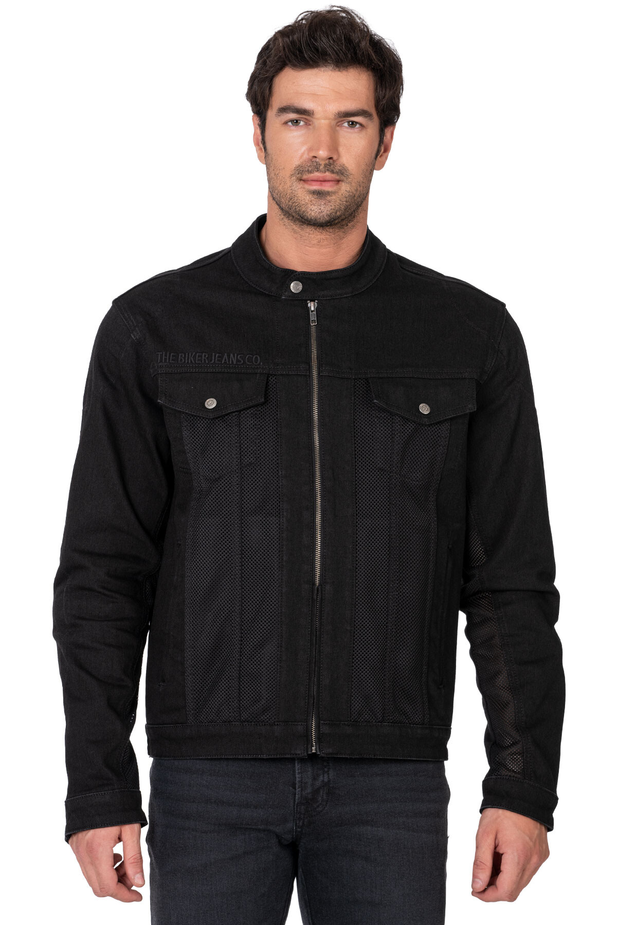 Black Ice Armoured Mesh Motorcycle Jean Jacket Man - 2
