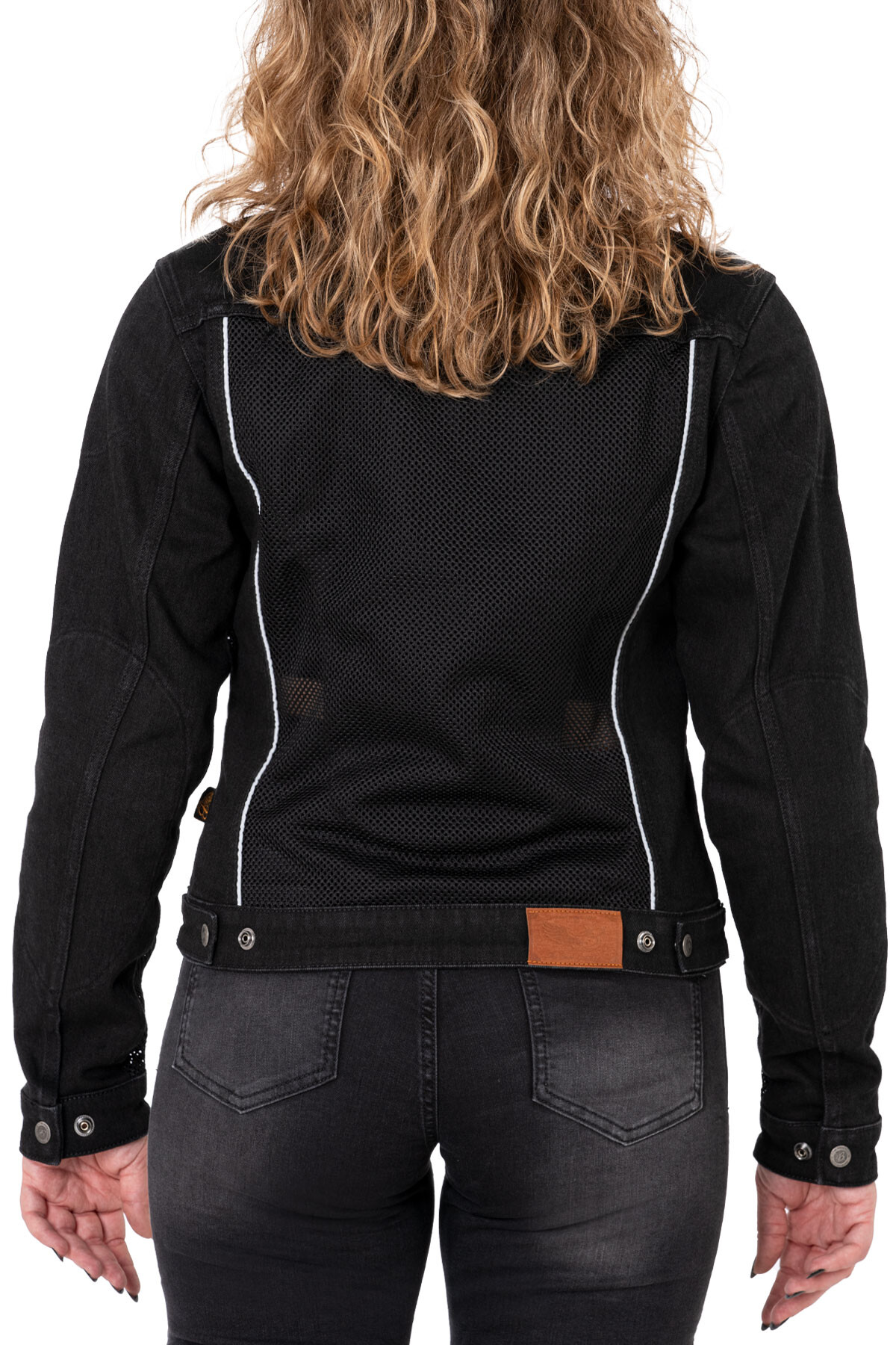 Black Ice Armoured Mesh Motorcycle Jean Jacket Woman - 6