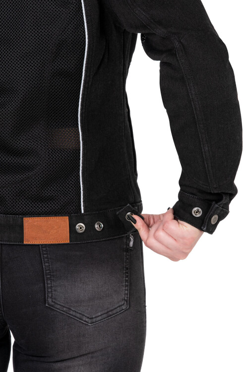 Black Ice Armoured Mesh Motorcycle Jean Jacket Woman - 14