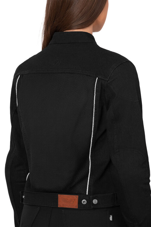 Black Ice Armoured Mesh Motorcycle Jean Jacket Woman - 5