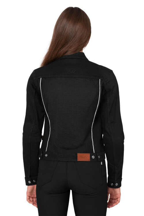 Black Ice Armoured Mesh Motorcycle Jean Jacket Woman - 12