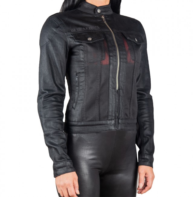 The Biker Jeans - Black Ice Korumalı File Motosiklet Kot Montu Kadın