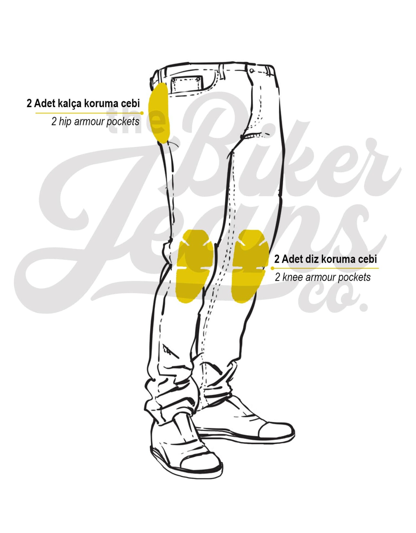 Black Iron Flexi V4 Korumalı Motosiklet Kot Pantolonu Erkek - 13