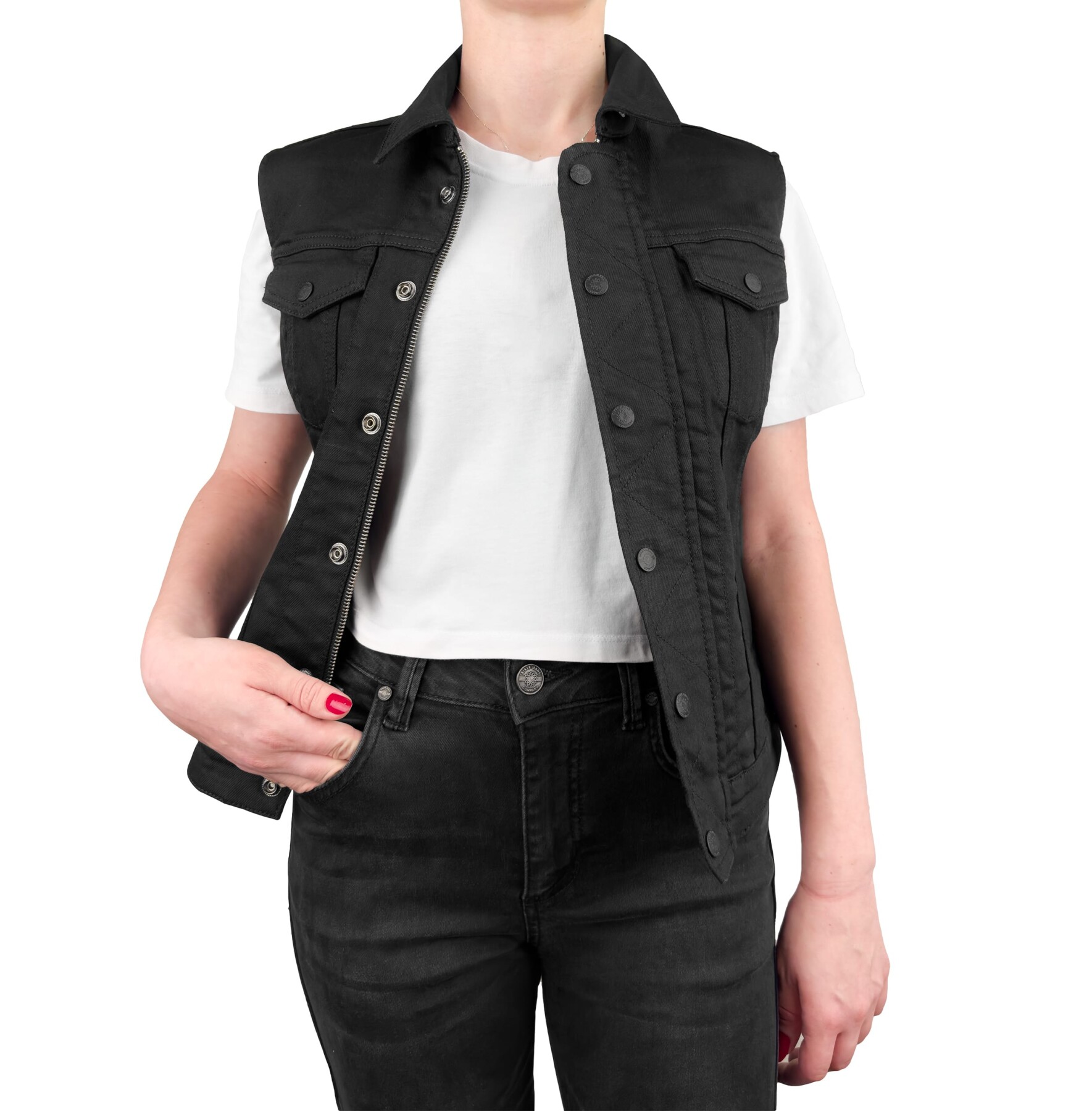 Black Iron Motorcycle Vest Woman