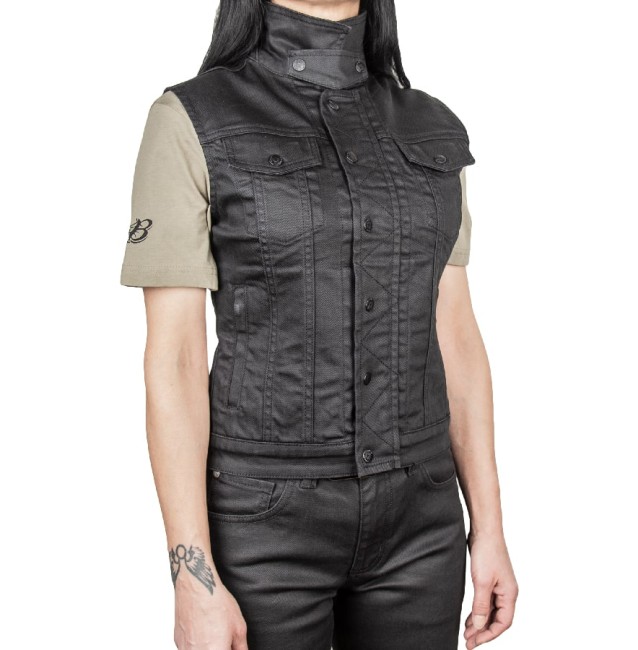 The Biker Jeans - Black Iron Vest Korumalı Motosiklet Yeleği Kadın