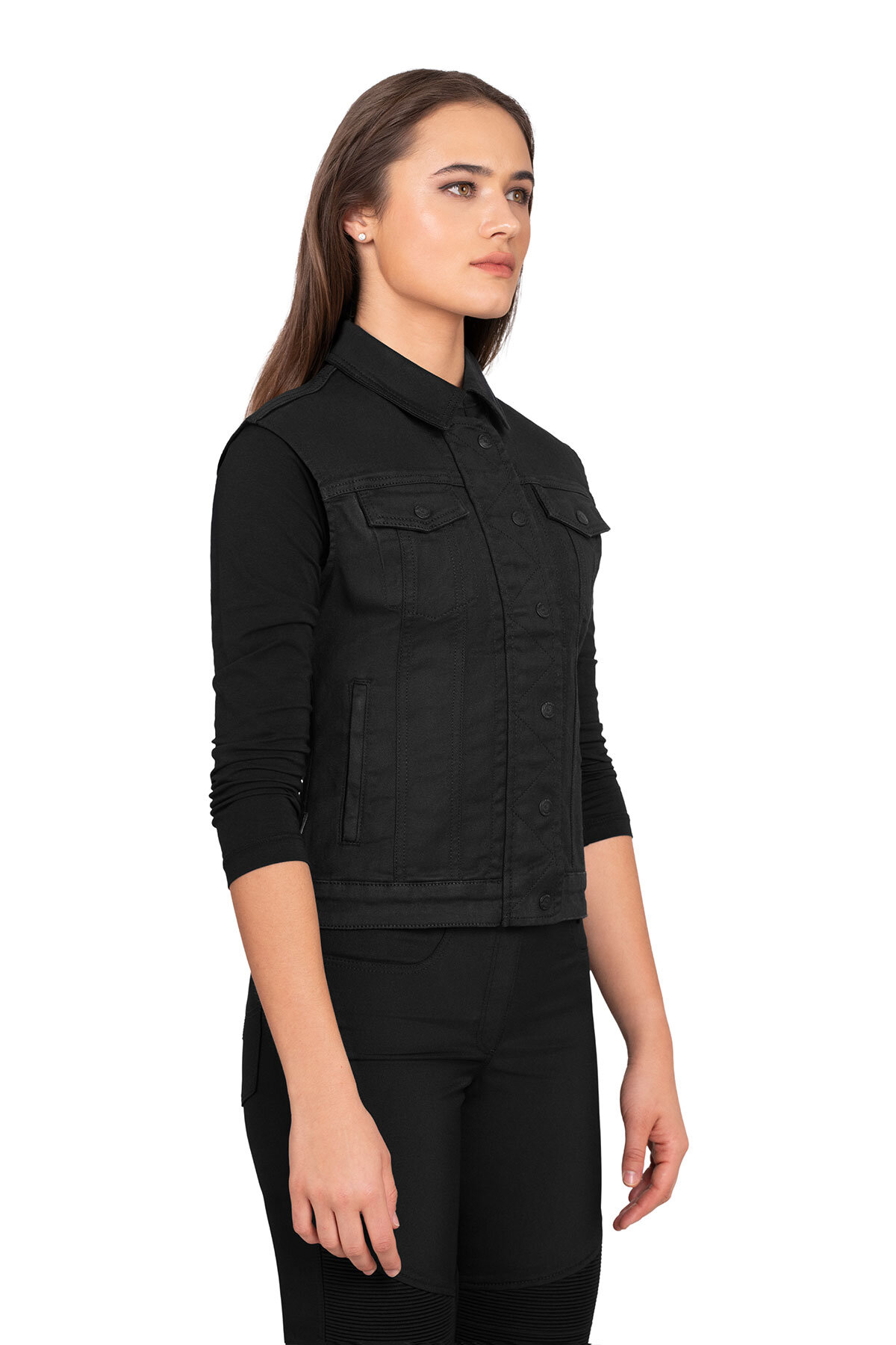 Black Iron Vest Motosiklet Yeleği Kadın - 1