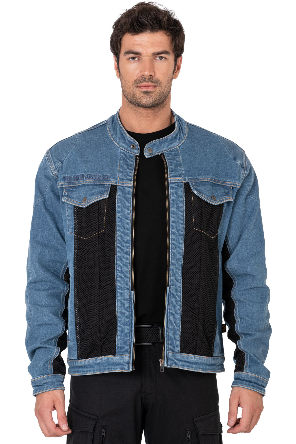 Blue Ice Armoured Mesh Motorcycle Jean Jacket for Man - 4