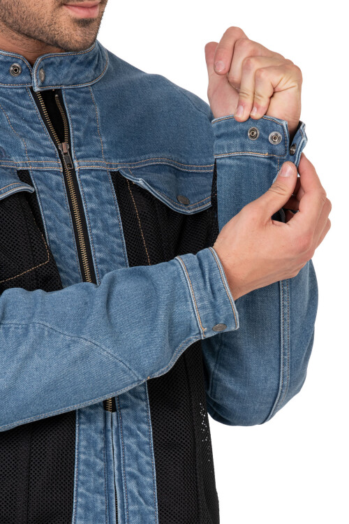 Blue Ice Armoured Mesh Motorcycle Jean Jacket for Man - 9