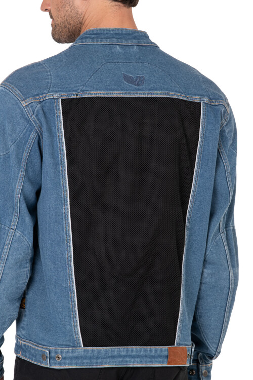 Blue Ice Armoured Mesh Motorcycle Jean Jacket for Man - 15