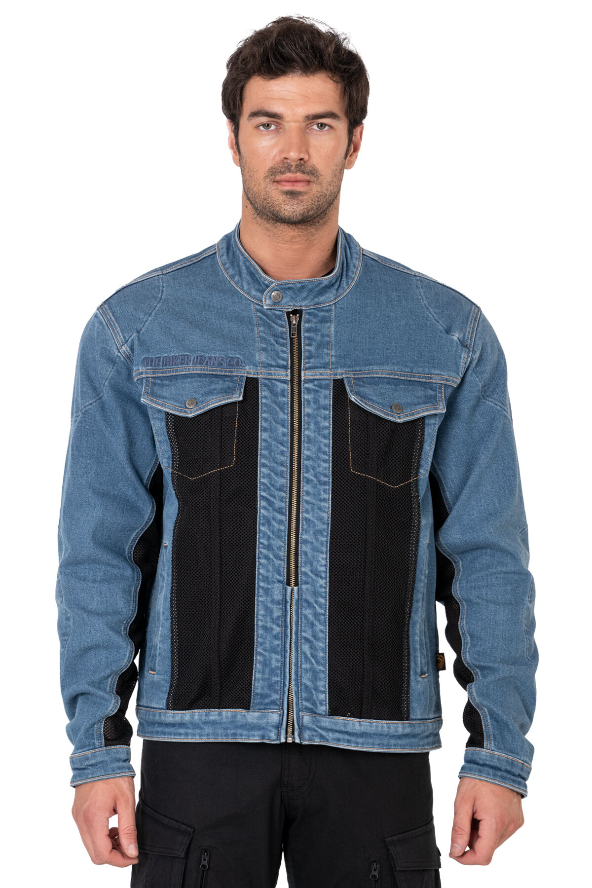 Blue Ice Armoured Mesh Motorcycle Jean Jacket for Man - 3