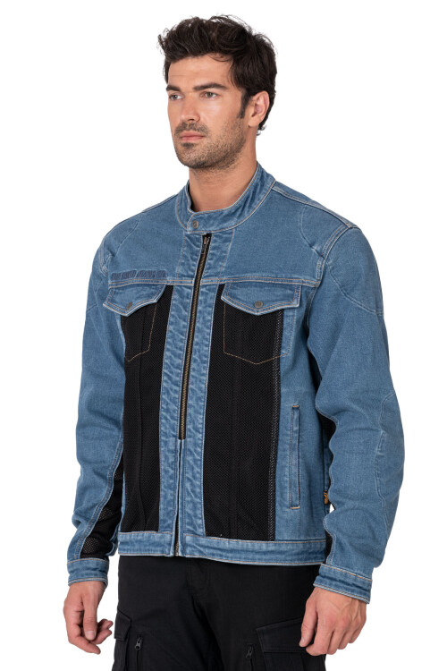 Blue Ice Armoured Mesh Motorcycle Jean Jacket for Man - 6