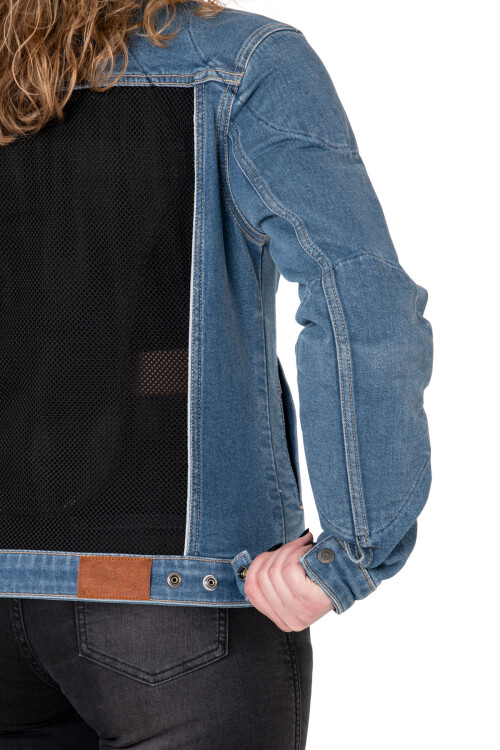 Blue Ice Armoured Mesh Motorcycle Jean Jacket Woman - 10