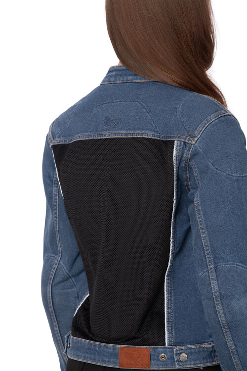 Blue Ice Armoured Mesh Motorcycle Jean Jacket Woman - 5