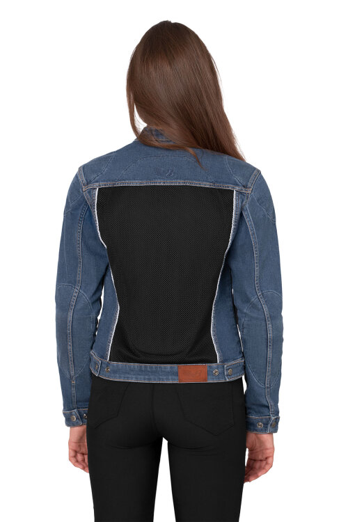Blue Ice Armoured Mesh Motorcycle Jean Jacket Woman - 4