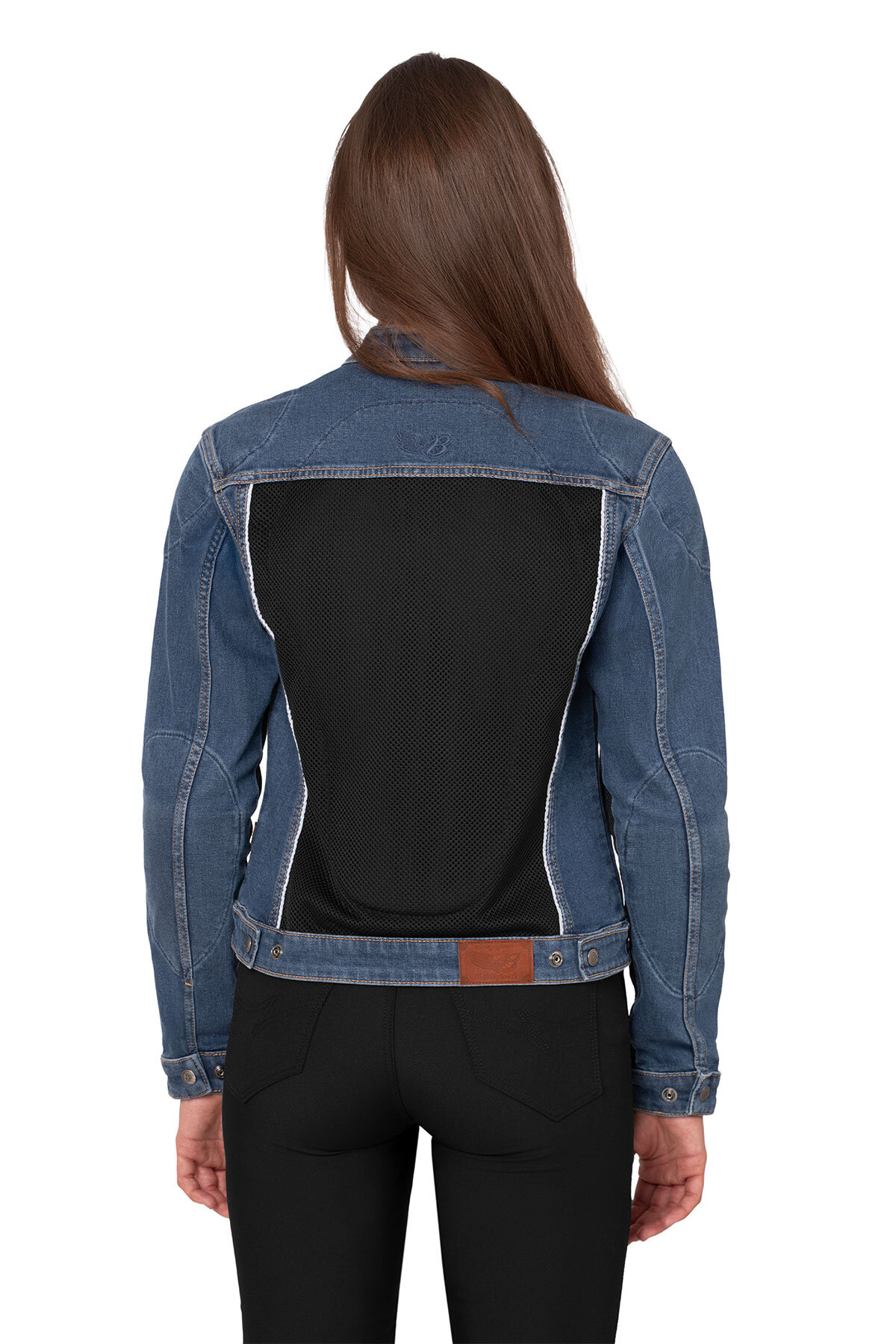 Blue Ice Armoured Mesh Motorcycle Jean Jacket Woman - 4