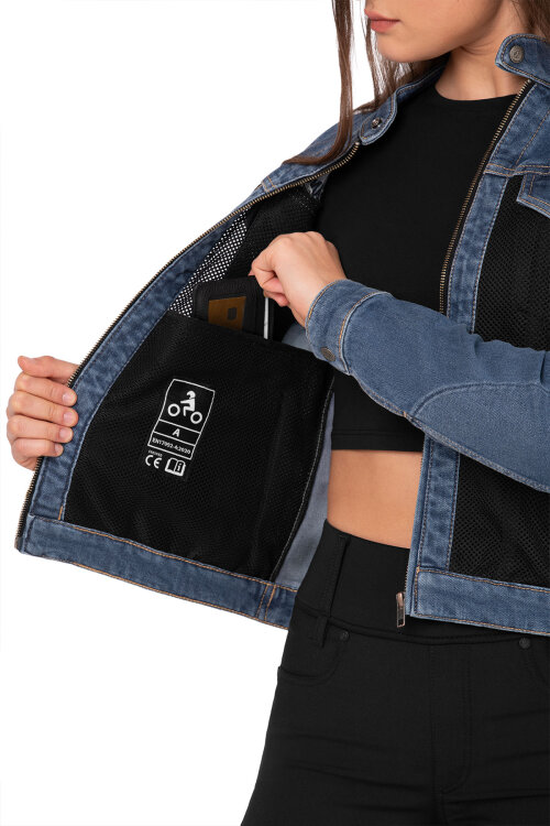 Blue Ice Korumalı File Motosiklet Kot Montu Kadın - 6