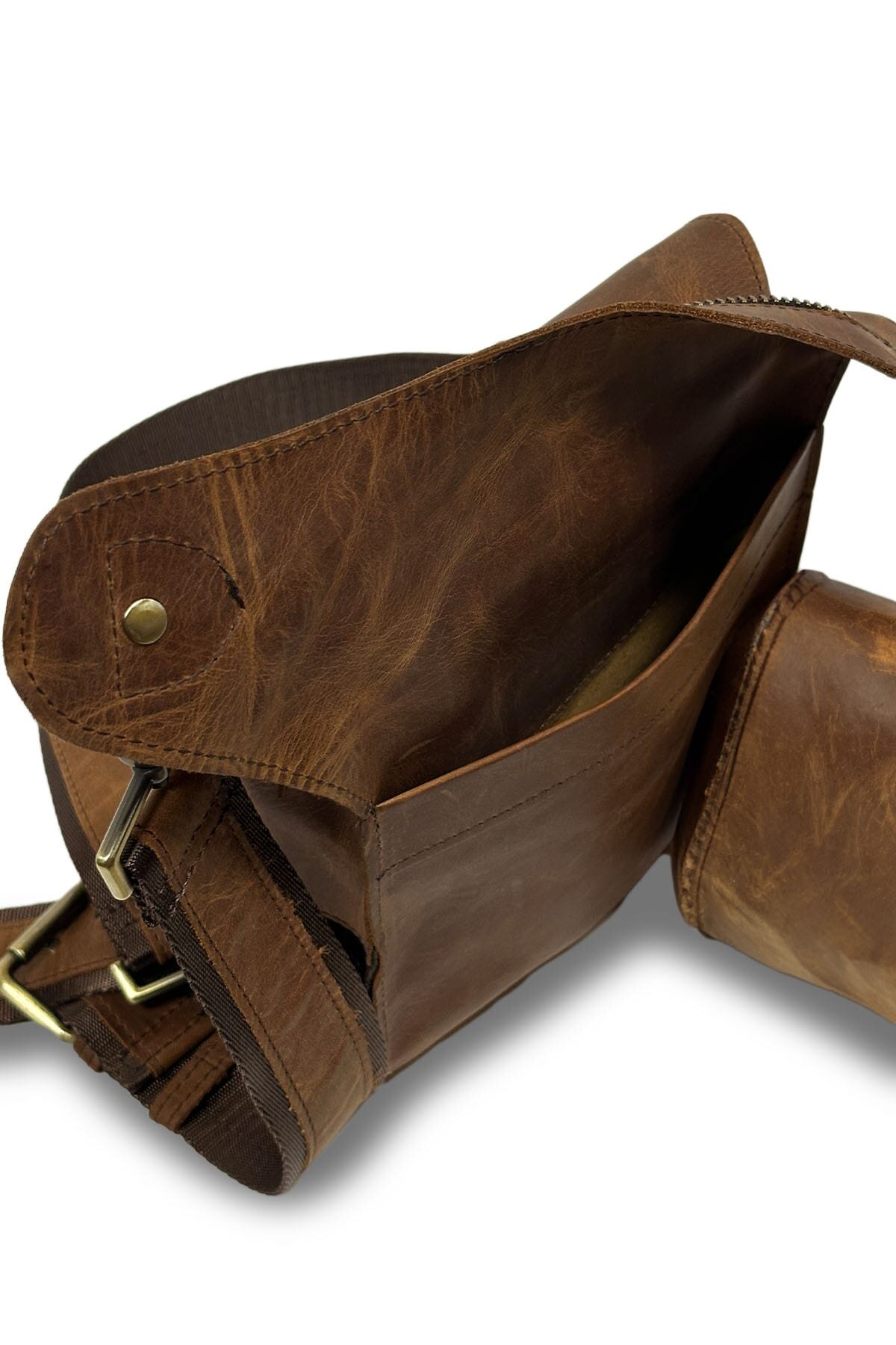 Büyük Bacak Deri Çanta - 5