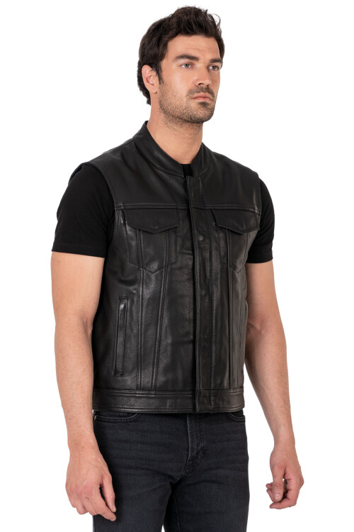 California Deri Motosiklet Yeleği - The Biker Jeans
