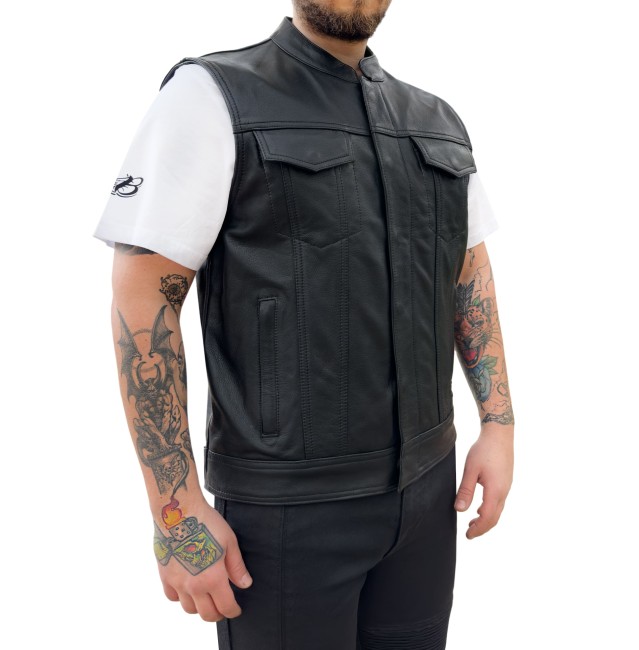 The Biker Jeans - California Leather Motorcycle Vest