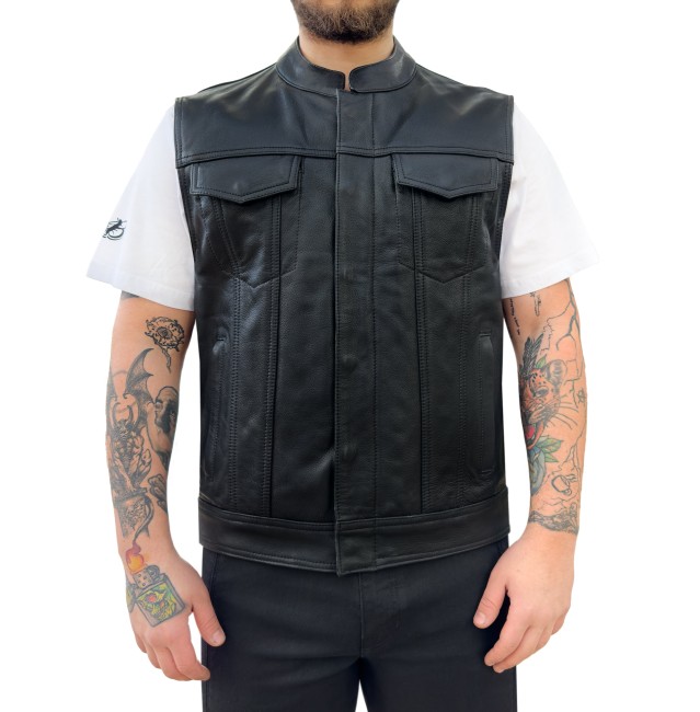 California Leather Motorcycle Vest - Thumbnail