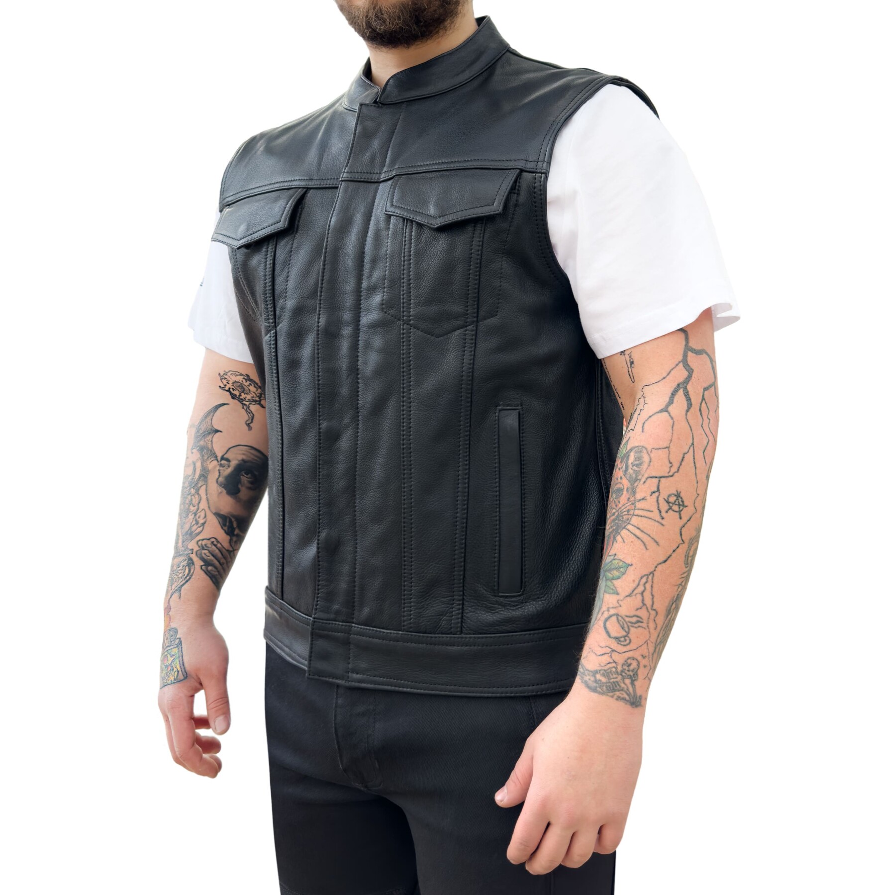 California Leather Motorcycle Vest - 3