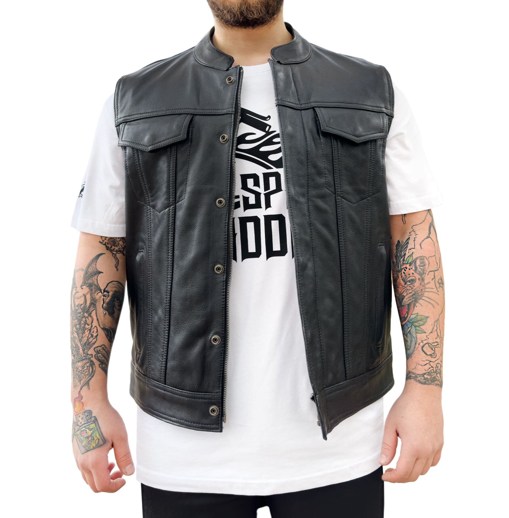 California Leather Motorcycle Vest - 4
