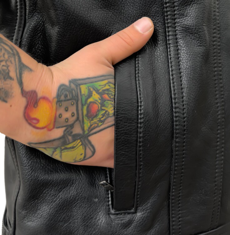 California Leather Motorcycle Vest - 9