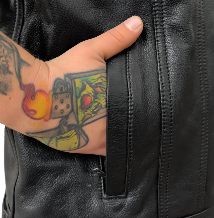 California Leather Motorcycle Vest - Thumbnail