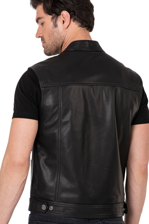California Leather Motorcycle Vest - 6