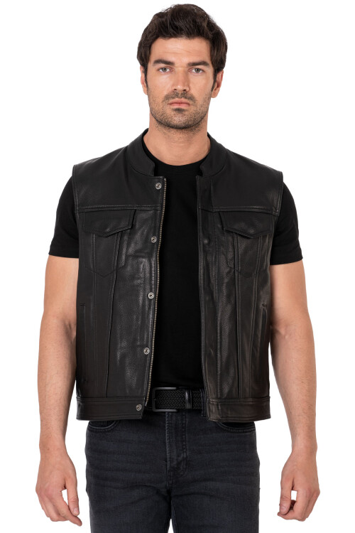 California Leather Motorcycle Vest - 3