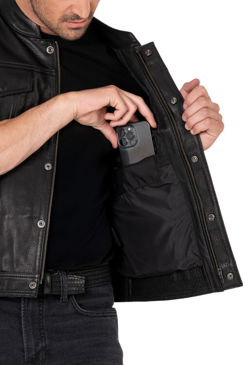 California Leather Motorcycle Vest - 7