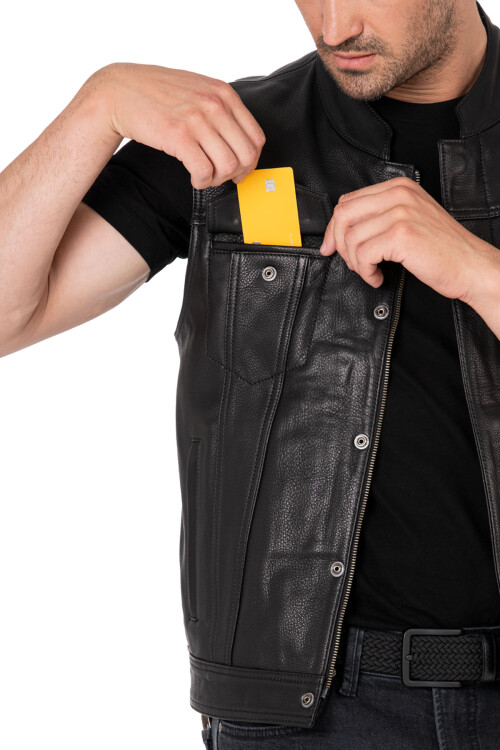 California Leather Motorcycle Vest - 9