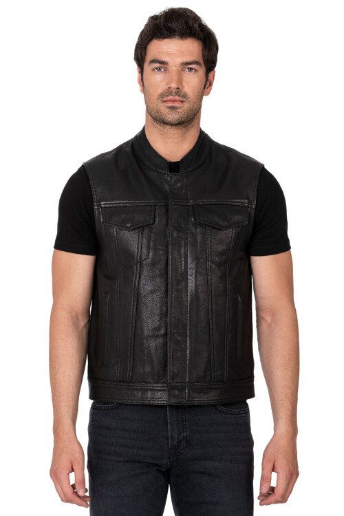 California Leather Motorcycle Vest - 2