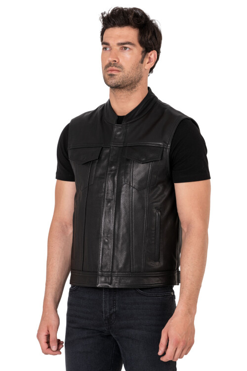California Leather Motorcycle Vest - 4