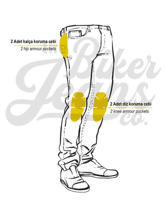 City Biker Cold Killer Black Korumalı Motosiklet Kot Pantolonu Erkek - 10