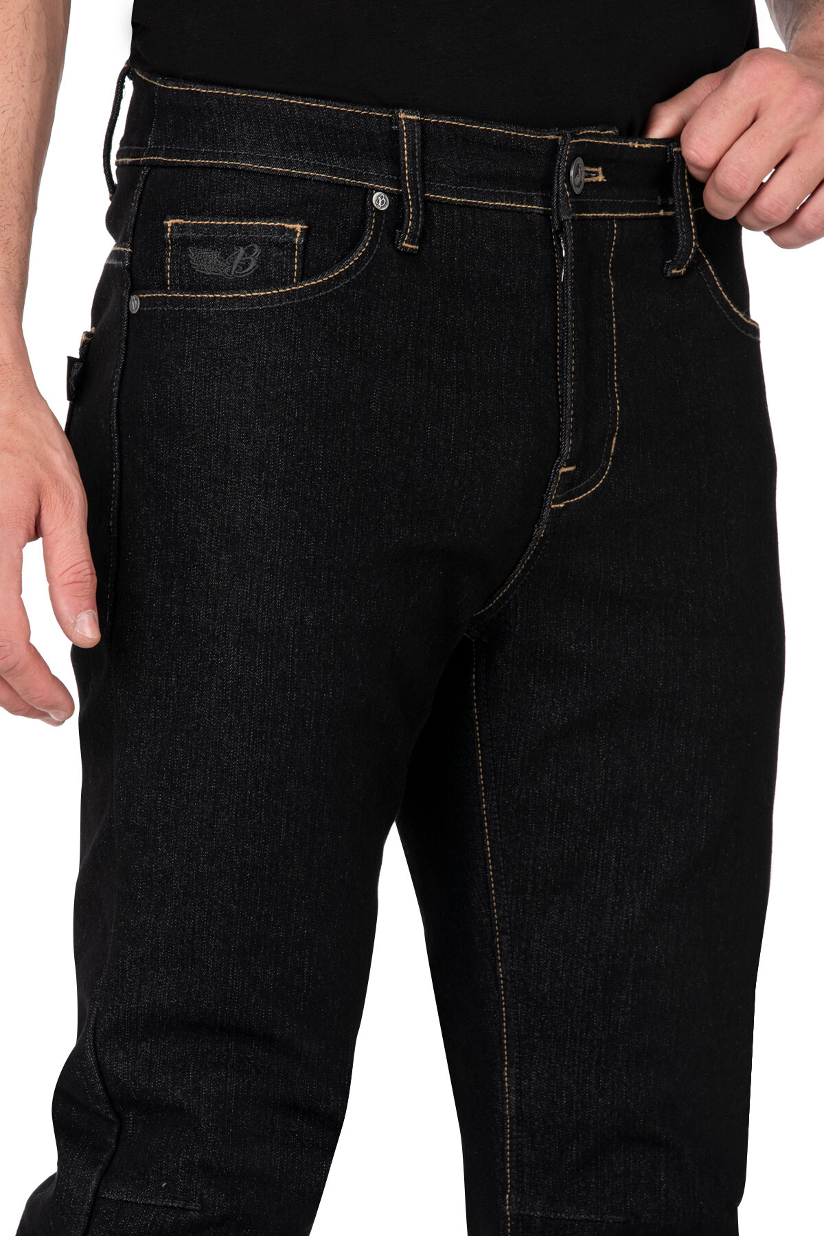 City Biker Cold Killer Black Korumalı Motosiklet Kot Pantolonu Erkek - 9