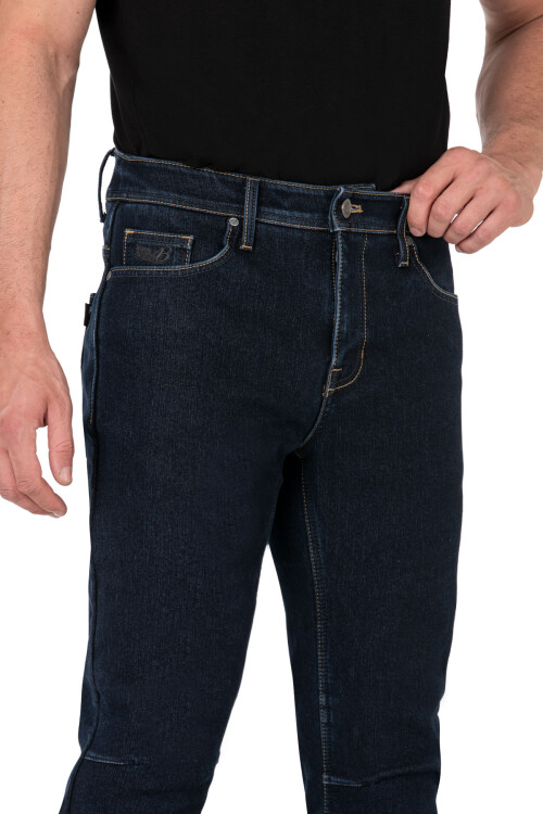 City Biker Cold Killer Dark Blue Korumalı Motosiklet Kot Pantolonu Erkek - 10