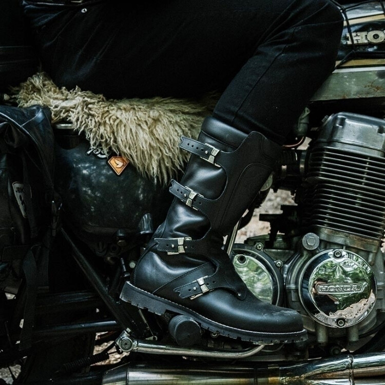 CONTINENTAL Black Armoured Motorcycle Shoes - 6